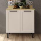 Balcão para Cozinha 80x52cm 2 Portas MDF Branco CZ3301