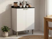 Balcão Para Cozinha Carol 2 Portas Branco Ideal para Organização Batrol Largura 59,3 cm