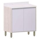 Balcão Para Cozinha Modulada 80 Cm 2 Portas Atenas Cinza Cristal