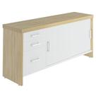 Balcão para Escritório 160cm 2 Portas 3 Gavetas Corp A06 Carvalho/Branco - Mpozenato