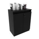 Balcão para Escritório 2 Portas com Chave Preto ME4149 Tecnomobili