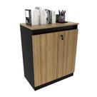 Balcão para Escritório com Chave ME4149 Amêndoa/Preto - Tecno