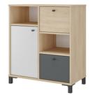Balcão Para Escritório Home Office Multiuso Asgard A02 Carvalho Branco Grafito - Lyam Decor