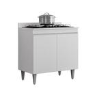 Balcão para Fogão Cooktop 80cm 2 Portas Branco - Vallisa Decor
