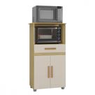 Balcão para Microondas e Forno Havana New Wood com Off White Atualle