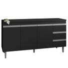Balcao Para Pia 155 cm 3 Portas Andreia Preto REAJL