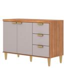 Balcão para Pia 2 Portas 3 Gavetas 120cm Sem Pia em MDF Elena MGM Móveis Balcão para Pia 2 Portas 3 Gavetas 120cm Sem Pia em MDF Elena MGM Móveis