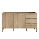 Balcao Para Pia 2 Portas 3 Gavetas 160 Cm Glam Freijo Ktp Freijo Balcao Para Pia 2 Portas 3 Gavetas 160 Cm Glam Freijo Ktp Freijo
