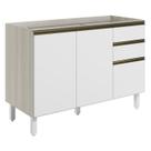 Balcao Para Pia 2P 3G 120cm MDF Kali 16417 Bianco Toq Branco Uv Nicioli