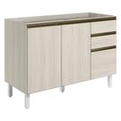Balcao Para Pia 2p 3g 120cm Mdf Kali 16417 Nicioli Bianco