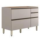 Balcão Para Pia 4 Gavetas 1 Porta 120 Cm Mdf Proenca Nogueira Nude Prime Demartez