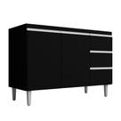 Balcão Para Pia Andréia 100 cm 2 Portas Preto AJL