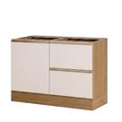 Balcão para Pia Deslocada Etna 12551P 1 Porta 3 Gavetas MDP 120CM Off White