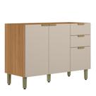 Balcão Para Pia Linea Brasil 15061 Selene Sem Tampo 3 Portas 2 Gavetas 86x120x51cm