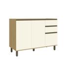 Balcão Para Pia Nova Dubai 2 Portas 3 Gavetas MDF 120cm Casamia