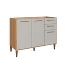 Balcão Pia 120cm 3 Portas e 2 Gavetas Cozinha Jade Freijó/Arenas - Delmarco