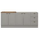 Balcao Pia 120cm Balcao Cooktop 80cm Americana Cinza Nature Henn