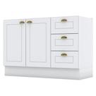 Balcao Pia 2 Portas 3 Gavetas 120 Cm C353 Americana Branco Henn Branco