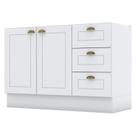 Balcao Pia 2 Portas 3 Gavetas 120 cm C353 Americana Branco Henn