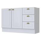 Balcão Pia 2 Portas e 3 Gavetas 120cm Americana Branco - Móveis Henn