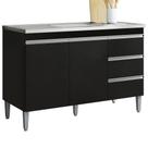 Balcão Pia Sem Tampo 2 Portas 3 Gavetas 116 Cm Andreia Preto Reajl Moveis