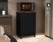 Balcão Pratic para Microondas 2 portas Preto/Freijó ENVIA SOMENTE 01 UN