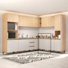 Balcão Rebeca 800x880x520 mm 2 Portas Marrom/Mel/Off White Balcão Rebeca 800x880x520 mm 2 Portas Marrom/Mel/Off White
