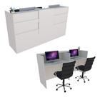 Balcão Recepção 184cm Branco - Linha Premium - Modelo 1.1