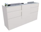 Balcão Recepção Caixa 160cm Branco - Linha Premium - Modelo 1.1