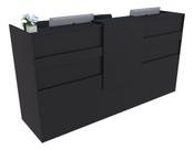 Balcão Recepção Caixa 160cm Preto - Linha Premium - Modelo 1.1