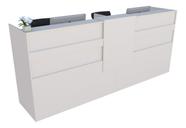 Balcão Recepção Caixa 226cm Off White Linha Premium 1.1