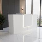 Balcão Recepção Caixa 240cm Branco Linha Premium 2.1