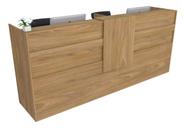 Balcão Recepção Caixa 240cm Freijó Syncro - Linha Premium - Modelo 1.1