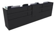 Balcão Recepção Caixa 320cm Preto - Linha Premium - Modelo 1.1