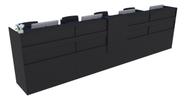 Balcão Recepção Caixa 436cm Preto - Linha Premium - Modelo 1.1