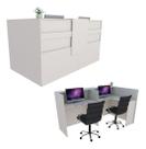 Balcão Recepção Caixa em L 170cm Branco - Linha Premium 1.1
