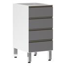 Balcão Sem Tampo 40cm Branco Com Cinza Puro Balcão Sem Tampo 40cm Branco Com Cinza Puro