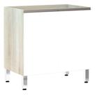 Balcão Sem Tampo 80cm Luci Legno Crem e Branco