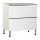 Balcão Sem Tampo 80cm Misto Basculante Lis Legno Crem/Branco