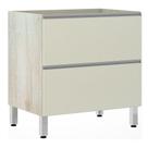Balcão Sem Tampo 80cm Misto Basculante LisLegno Crem/Kashmir