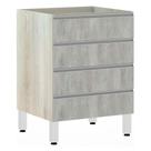 Balcão Sem Tampo Gaveteiro 60cm Lis Legno Crem e Concreto