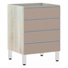 Balcão Sem Tampo Gaveteiro 60cm Lis Legno Crem e Connect