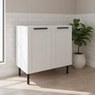 Balcão sem Tampo para Cozinha 2 Portas e 1 Prateleira 80cm MDF Grazi Branco