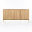 Balcão Square 3 Portas 160 cm x 45 cm Tauari/Dourado Balcão Square 3 Portas 160 cm x 45 cm Tauari/Dourado