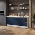 Balcões de Cozinha 100% MDF 200cm Branco/Azul Profundo Celeste Kappesberg Balcões de Cozinha 100% MDF 200cm Branco/Azul Profundo Celeste Kappesberg