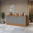 Balcões de Cozinha 200cm Canela/Cinza Sagrado Pixel Kappesberg