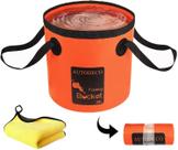 Balde AUTODECO dobrável dobrável 20L laranja portátil