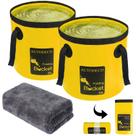 Balde AUTODECO, pacote com 2 unidades, dobrável, 20L, amarelo com toalha