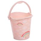 Balde Bebê 8 Litros Decorado Arco-Íris Rosa Com Bico E Alça Para Quarto Meninas