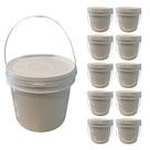 Balde Branco 2.2 Litros com Tampa Lacre de Segurança - Kit com 10 Peças